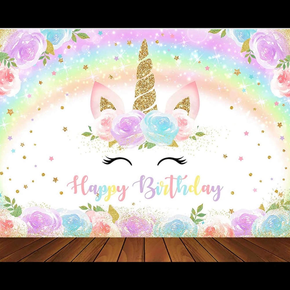 Unicorn Birthday Backdrop 💜